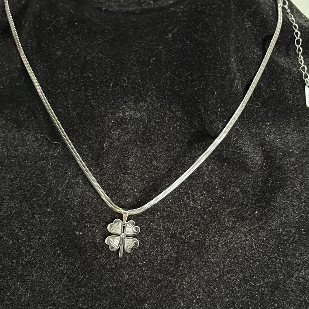 Silver Flower Pendant Necklace Minimalist Design